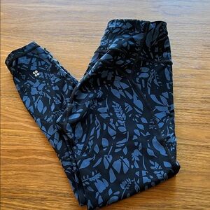 Sweaty Betty Power Black and Blue Patterned Leggings